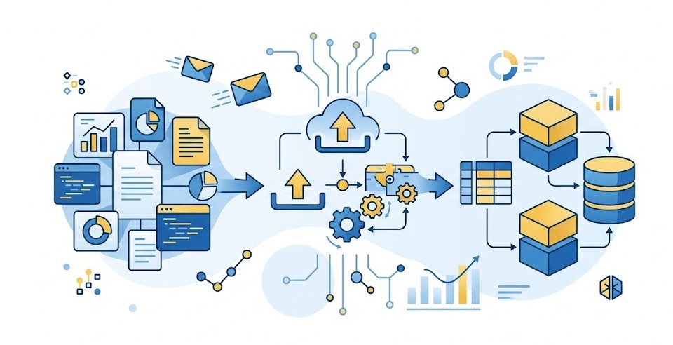 Schéma conceptuel de l'exemple : Transfert simple via CASL (Upload)