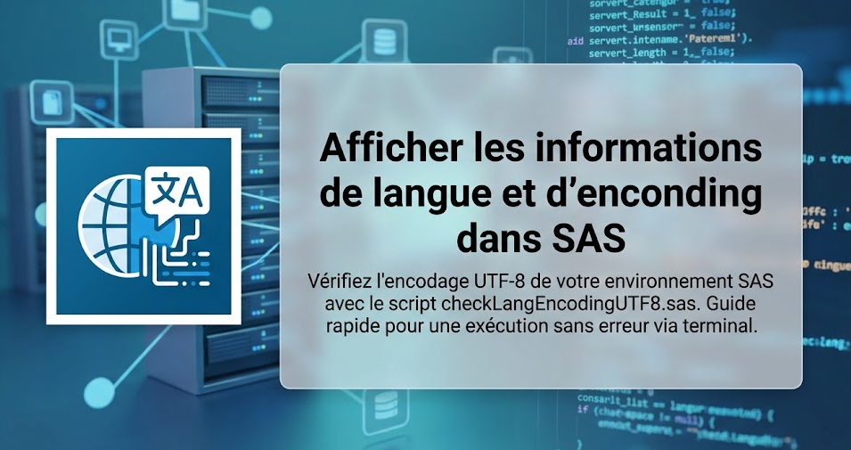 Afficher les informations de langue et d'enconding dans SAS