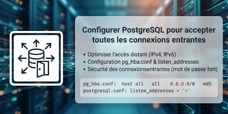 Configurer PostgreSQL pour accepter toutes les connexions entrantes