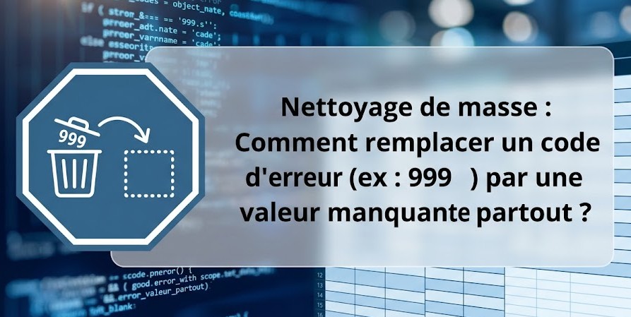 Nettoyage de masse : Comment remplacer un code d'erreur (ex: 999) par une valeur manquante partout ?