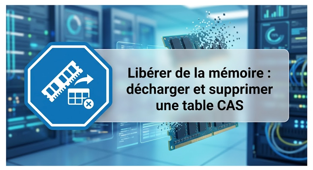 Illustration : Libérer de la mémoire : décharger et supprimer une table CAS