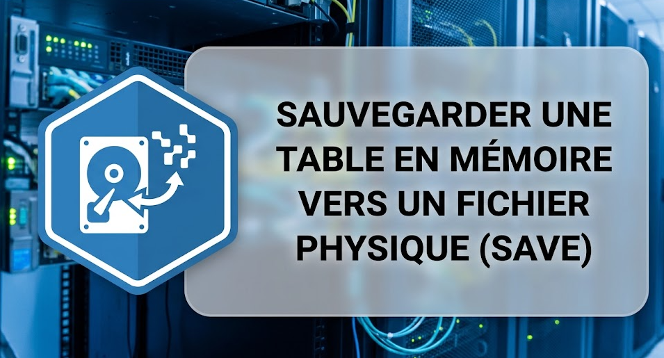 Illustration : Sauvegarder une table en mémoire vers un fichier physique (Save)