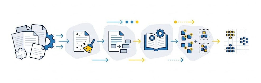 Comment le moteur NLP préparait-il vos documents bruts avant l'étape de segmentation K-Means ?