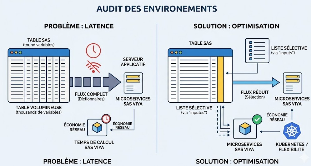 Schéma : Comment optimiser les temps de réponse de l'audit en ciblant un périmètre restreint de variables ?